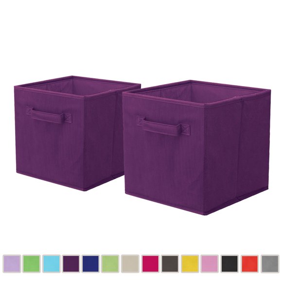YOYTOO 2 Pack Collapsible Cube Fabric Storage Bins, 11 Inch Collapsible Storage Bins
