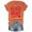 Orange, variant on Women's Casual Letter Print V Neck Tee Short Sleeve Top, Lightweight & Breathable Polyester, with Color Options, Ideal for Everyday Wear, Size Chart Included