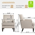 thumbnail image 5 of Aukfa Accent Chair Mid-Century Modern High Back Armchair Lounge for Living Room, Rivet Trim, Khaki, 5 of 10