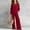 Wine Red, variant on Morttic Women's Casual Loose Two-Piece Set Long Sleeve Round Neck Top & Elastic Waist Wide-Leg Pants with Pockets Wine Red,S