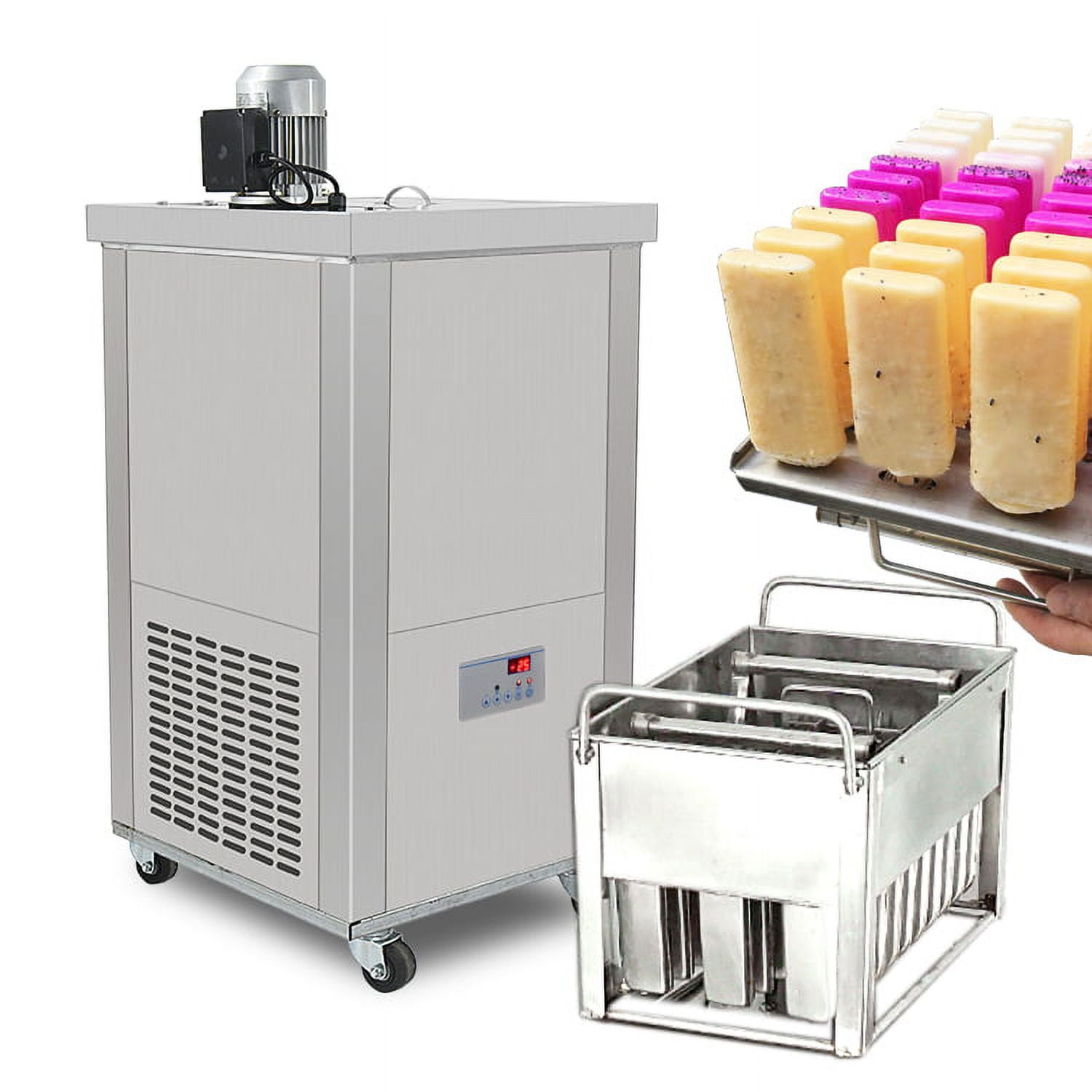 Kolice Commercial Popsicle Ice Cream Machine,Ice Bars Machine, Ice Pops Maker-Included 1 Stainless Steel Mold Set