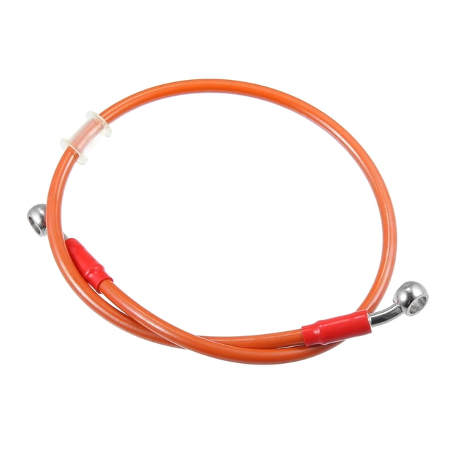 70cm 27.56 "Longitud 10mm ID Motocicleta Línea de freno hidráulico Tubo de manguera de aceite 28 ° 0 ° Cable trenzado de acero inoxidable para ATV Motocross Sport Bikes Naranja
