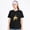 Black-84, variant on Unisex Cotton T-Shirt, Black Cat Green Eyes Photo Graphic Crew Neck Short Sleeve Tee for Halloween Party