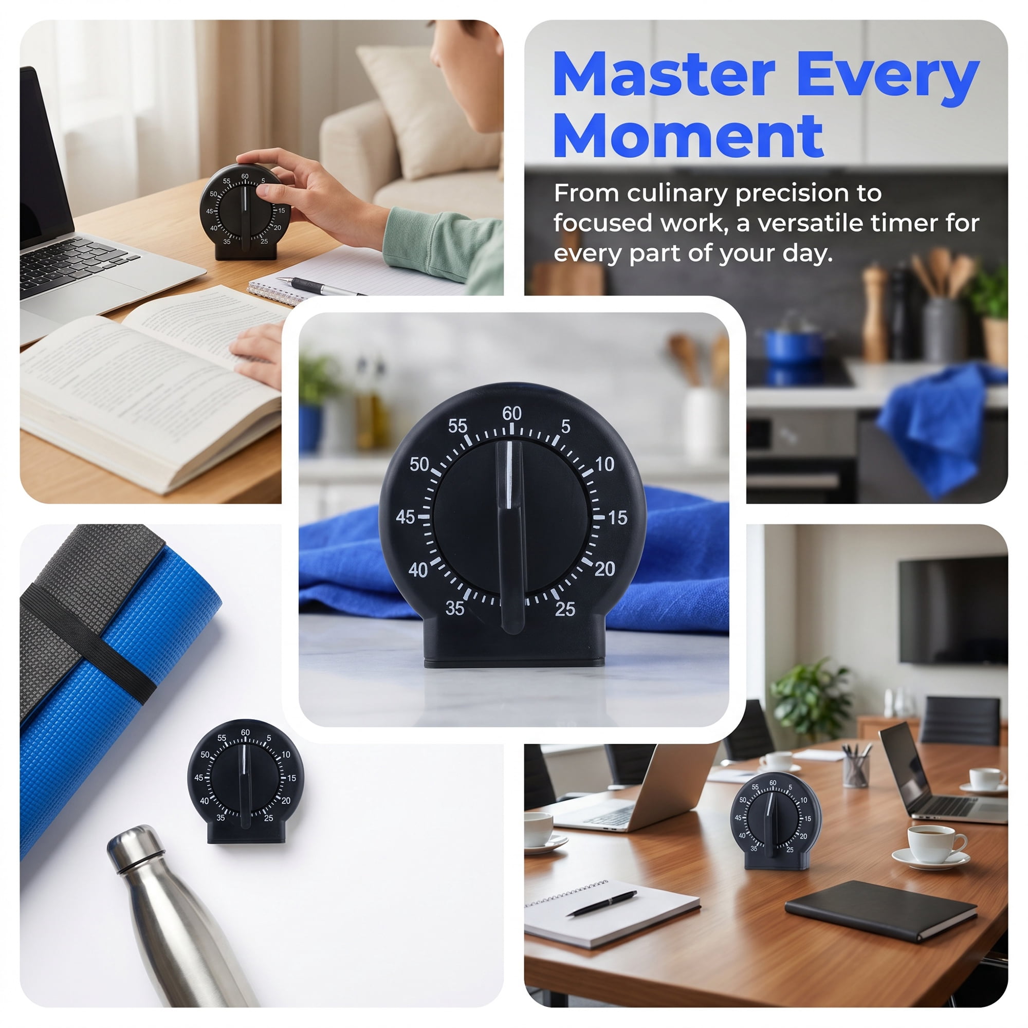Unique Bargains 60 Minute Kitchen Digital Visual Timer for Cooking Black-A