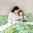 thumbnail image 4 of Castle Fairy Preppy Children Green Sea Turtle Bedding Comforter Set 7-Piece,Marine Animal King Bedding Sets,Cartoon Ocean Wildlife Ultra Soft Bed Sheets,Breathable Home Decor,Reversible, 4 of 8
