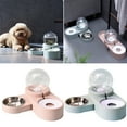 thumbnail image 2 of Cat Feeder Automatic Plastic Cat Waterer Food Feeder with Stainless Steel Bowl, 2 of 7