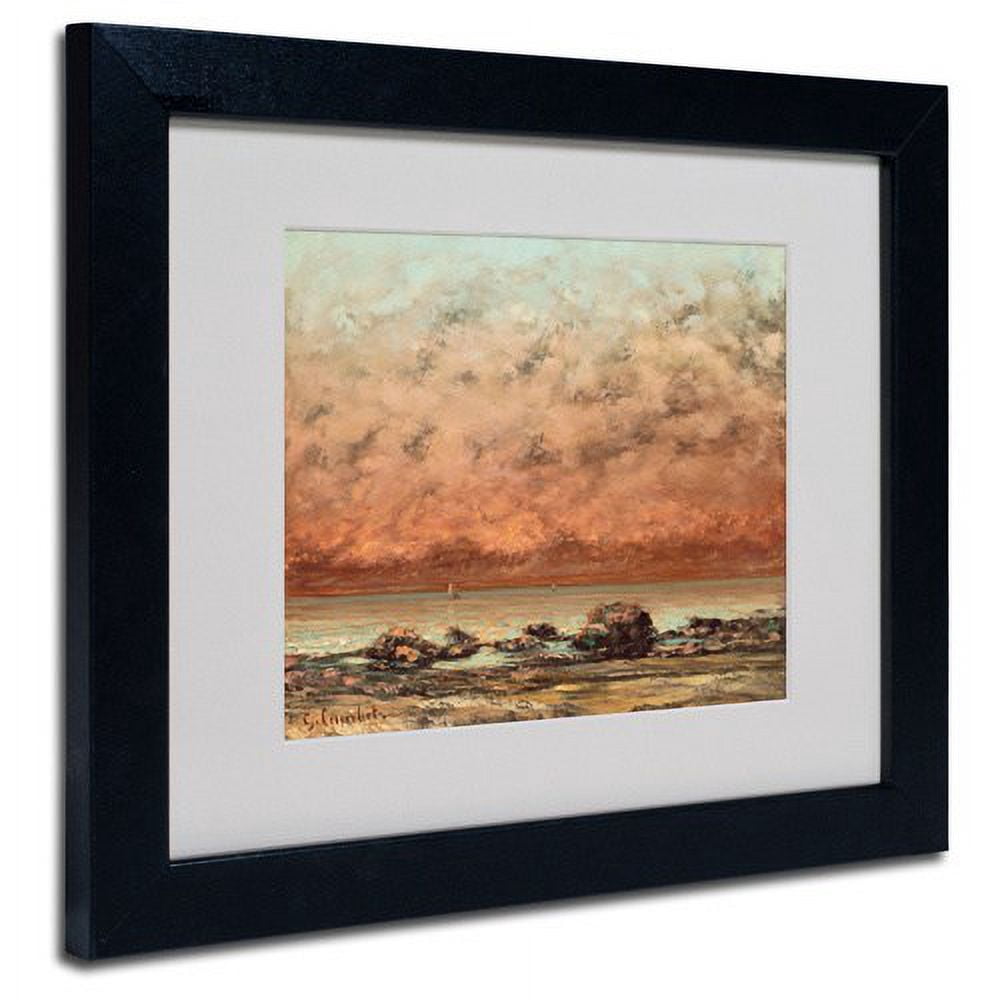 "Black Rocks at Trouville" Canvas Art by Gustave Courbet, Black Frame