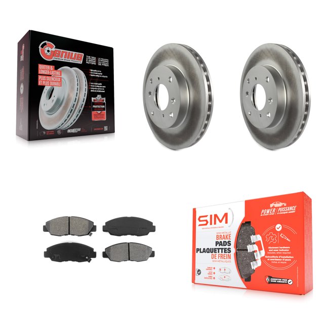 Transit Auto Front Coated Disc Brake Rotors and Semi-Metallic Pads Kit for Car Honda Accord Acura CL KGS-100201