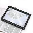 thumbnail image 3 of Large A4 Reading Magnifier With 4 Led Light,3x Full Page Magnifying Glass Foldable Desktop Stand Magnifier Hands-free Rectangular Loupe Reading Aid, 3 of 5