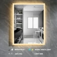 thumbnail image 3 of Walsport 35"x27" Anti-Fog Mirror Bathroom LED Smart Touch Makeup Vanity Mirror Dimmable, 3 of 7