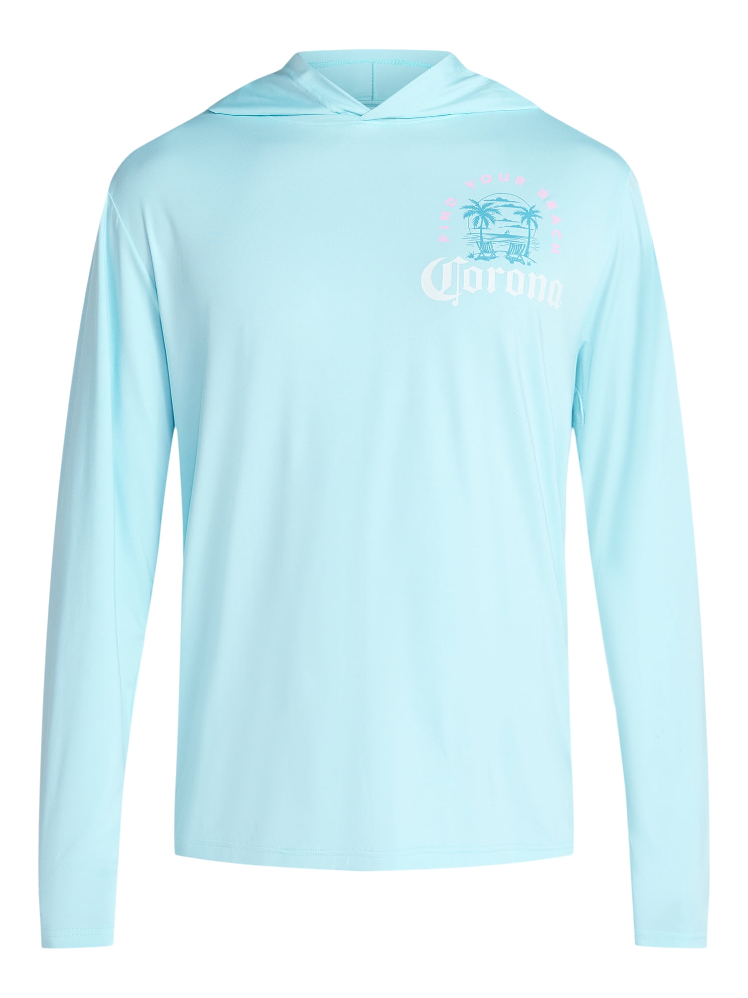 Corona Men’s and Big Men’s Graphic Hooded Sun Shirt with Long Sleeves, Sizes S-3XL