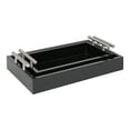 thumbnail image 4 of Kate and Laurel Lipton Modern Tray Set, Set of 2, Black and Silver, Glam Decorative Trays for Storage and Display, 4 of 8