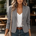 thumbnail image 5 of IUYRTFE Women Double Button Lapel Blazer Long Sleeve Slim Fit Casual Business Suit Jacket, 5 of 9