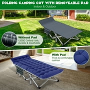 Slsy Folding Camping Cots with 3.3 Inch 2 Sided Mattress,75* 28 Folding Bed Cot with Carry Bag,Folding Sleeping Cot Guest Bed