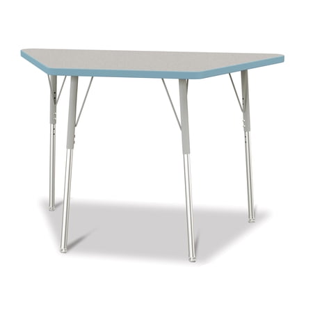 Trapezoid Activity Tables - 24" X 48", A-height - Freckled Gray/Coastal Blue/Gray