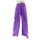 thumbnail image 3 of Pantalones largos de pierna ancha SCZ de lino de algodón cintura alta sueltos casuales con bolsillos púrpura 3xl, 3 of 7