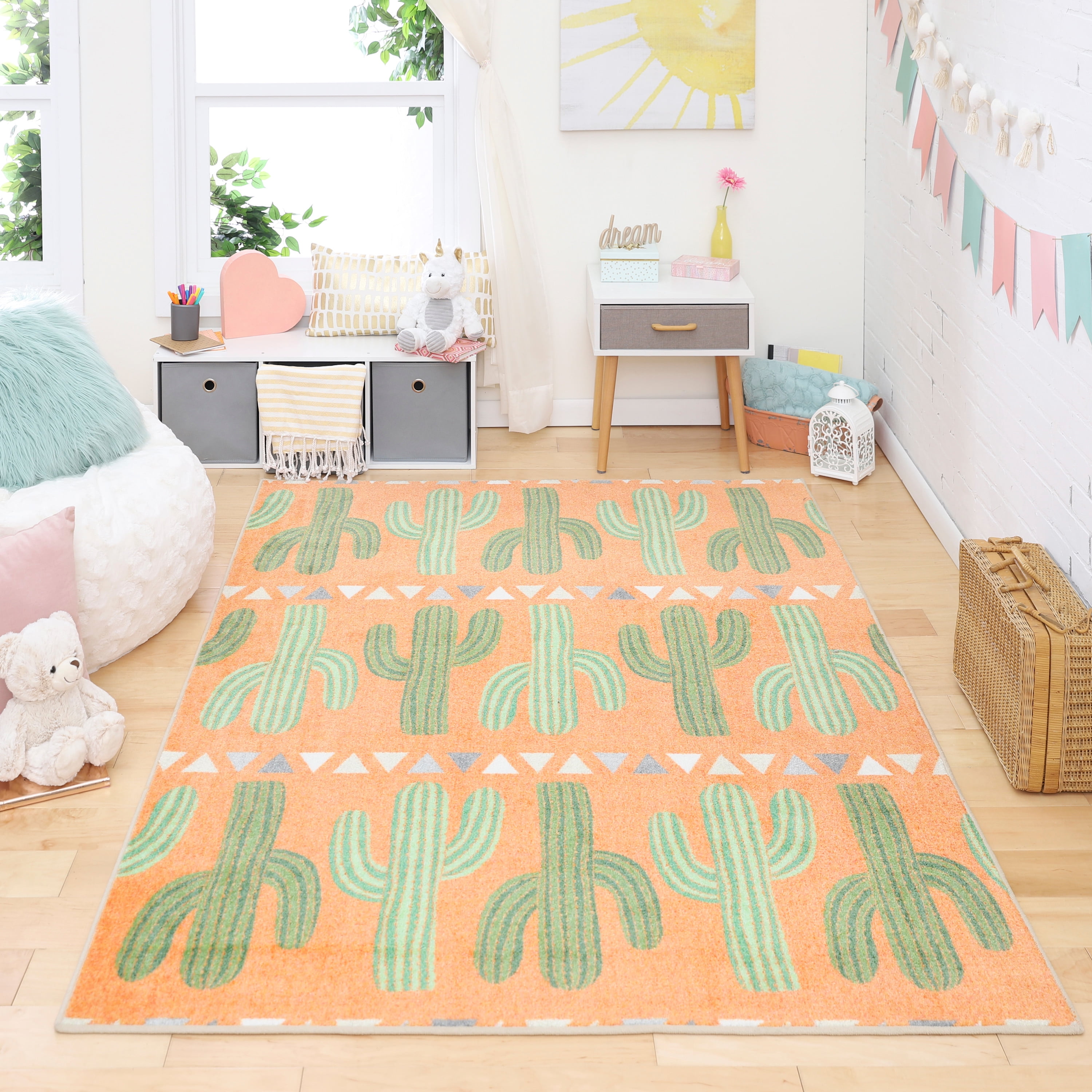 Desert Cactus Flower Home Bedroom Decor Carpet Non Slip Room Floor Rug Yoga Mat