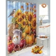 thumbnail image 4 of Fall Shower Curtain Sunflower Pumpkin Bathroom Curtains with Hooks, Waterproof Fabric Haystack Berry Fruit Bird Thanksgiving Bath Shower Curtains Set for Bathroom Bathtubs Decor 36x72 Inch, 4 of 7