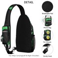 thumbnail image 3 of Sling Backpack,Black Halloween Bats with Green Crossbody Bag with Water Bottle Holder,Waterproof Sling Bag for Men/Women with Chest Phone Holder for Hiking,Travel, 3 of 6