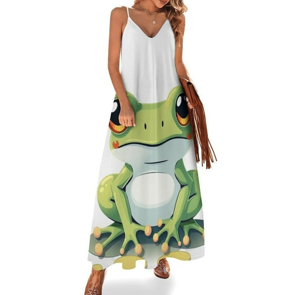 Cartoon Frog Sleeveless Dress Dresses Ladies 2025 Cocktail of Dresses