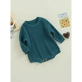 thumbnail image 4 of Musuos Baby Knit Romper, 3 6  9 12 24M Long Sleeve Crew Neck Solid Fall Winter Bodysuit for Girls Boys, 4 of 9