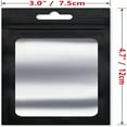 thumbnail image 2 of CCOCC 50 Pcs Resealable Ziplock Bags Aluminum Foil Pouch Reusable Small Mylar Bags Packaging Bags with Clear Window for Food Storage Party (Black, 3.0"x4.7"), 2 of 4