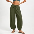 thumbnail image 3 of Womens Athletic Pants New Summer Pants for Women Lightweight Faux Linen Casual Pants Loose Fits Comfy Vacation Trousers with Pockets, 3 of 8