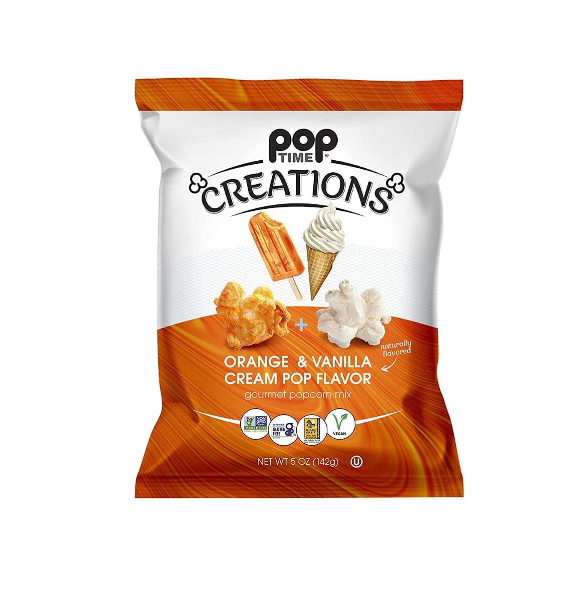 Poptime Creations Orange Vanilla Cream Popcorn, 5 Oz