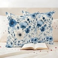 thumbnail image 3 of Blue Flower Outdoor Waterproof Pillow Covers, Spring Cottagecore Blooms Botanica Floral Decorative Square Throw Pillowcase Sofa Cushion Sham for Patio/Couch/Chair, 20"x20" 2 Pack, 3 of 8