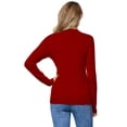 thumbnail image 5 of LANPULUX Mock Neck Sweaters for Women Lightweight Soft 100 Wool Pullovers Long Sleeve, Burgundy, 5 of 7