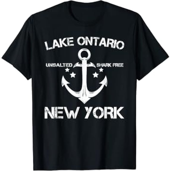 Summer Graphic LAKE Ontario NEW YORK Fishing Camping Gift T-Shirt, Size S-5XL