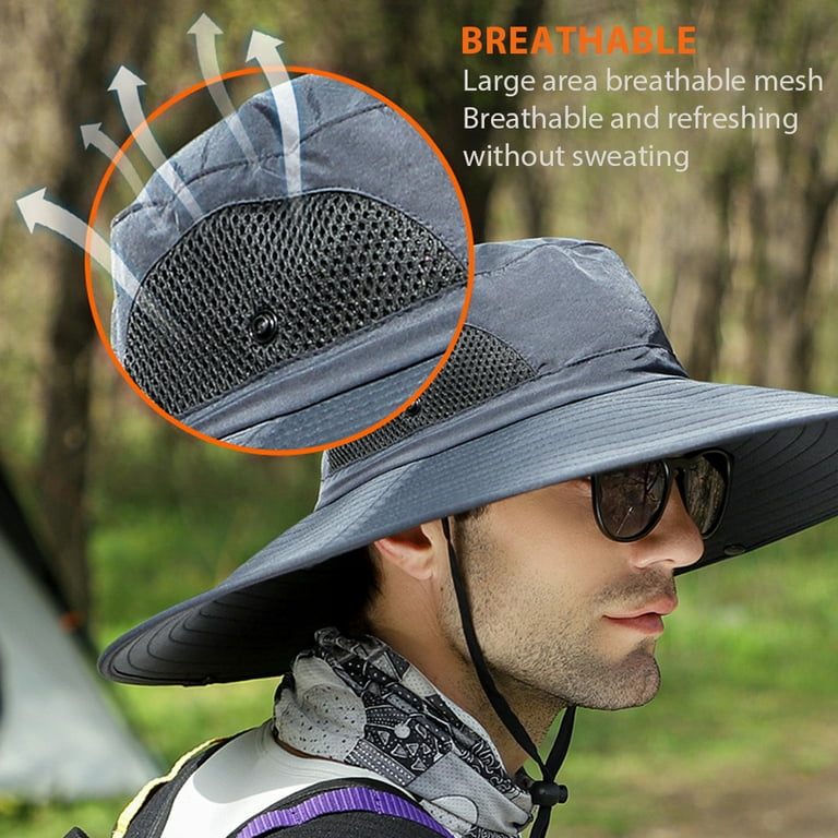 Bodychum Sun Hats for Men Fishing Hat Wide Brim Boonie Hat Outdoor
