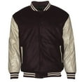 thumbnail image 3 of Maximos Men's LMJ Snap Button Front Classic Varsity Jacket Grey Black 4XL, 3 of 11