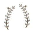 thumbnail image 3 of Pendientes de brazalete de de oreja de hoja hipoalergénica de cristal Boda Pta Sunnimix Pendientes Ear Climber, 3 of 8