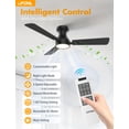 thumbnail image 2 of Ventilador de techo OPONL de 42 pulgadas negro con luz y control remoto, 2 of 9