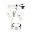thumbnail image 1 of 2 piezas de candelabro de té de ángel giratorio plateado, candelabro giratorio para fiesta de bodas, candelabro romántico, decoración navideña, 1 of 5