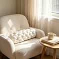 thumbnail image 4 of Chunky Braided Long Throw Pillow,Thick Knotted Tube‑Shaped Cushion,Soft Plush Decorative Bolster Pillow for Sofa Couch Bed Home Interior Layout,19"(White), 4 of 6