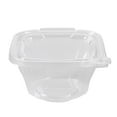 thumbnail image 4 of Tamper Tek 8 oz Square to Round Clear Plastic Deli / Snack Container - with Lid, Tamper-Evident - 4 3/4" x 5" x 1 3/4" - 100 count box, 4 of 10