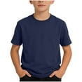 thumbnail image 2 of hengsof Kids Shirts Short Sleeve T-Shirts Kids Basic Crew Neck Tops Casual Cotton Tees Clothes Fashionable Solid Color T-shirt, 2 of 6