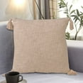 thumbnail image 2 of LR Home Ox Bay Hand-Woven Tan/Beige Solid All-Natural Cotton Pillow Cover, 2 of 9