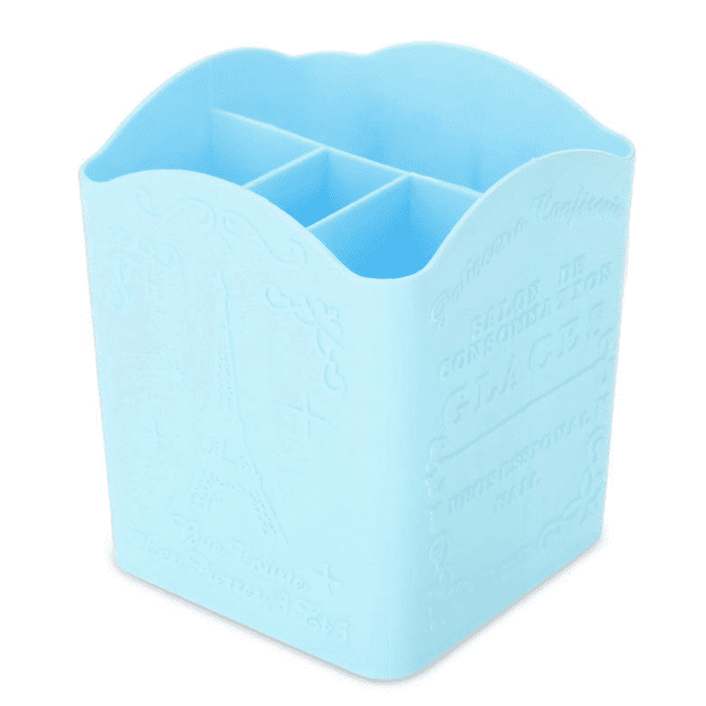 Estuche para bolígrafos Estrela de 4 rejillas, caja de almacenamiento para herramientas de uñas, papelería, contenedor de herramientas para cosméticos y manicura con patrón de la Torre Eiffel