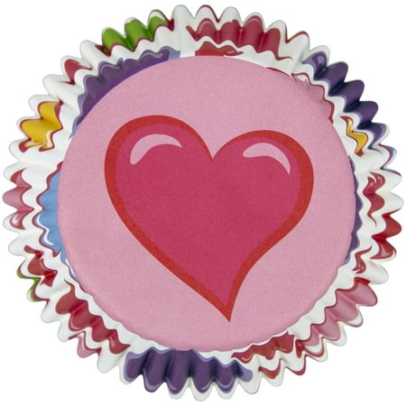 Wilton Valentine's Day Colorful Hearts Cupcake Liners, 50-Count