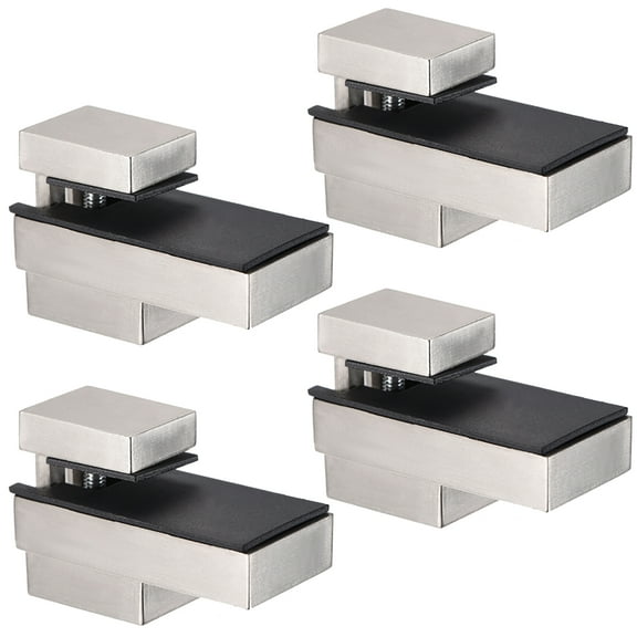 Uxcell Glass Shelf Bracket,Glass Clamp Solid Zinc Alloy for 3-15mm 4 Pack