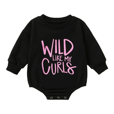 

Boys Girls Long Sleeve Letter Prints Pullover Romper Sweatshirt Bodysuits Girls Size 8 Clothes Girl Ballet Leotard Christmas Baby Outfit Baby Girl Clothes 9-12 Months Baby Girl Outfits 12-18 Months 2t