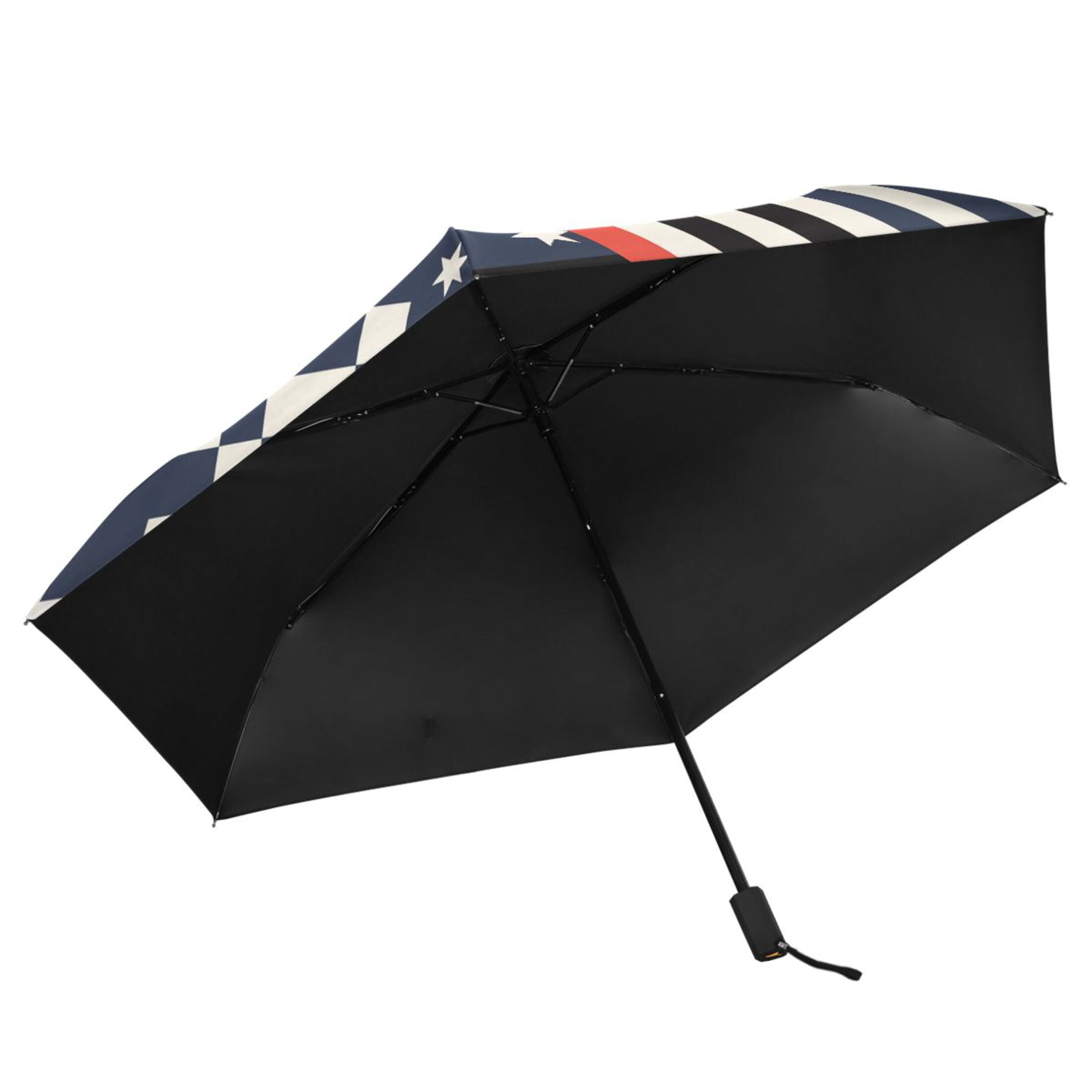 Usa Flag Stripes and Stars Compact Sun Umbrella Windproof Travel Umbrellas for Rain Strong Portable UV Protection