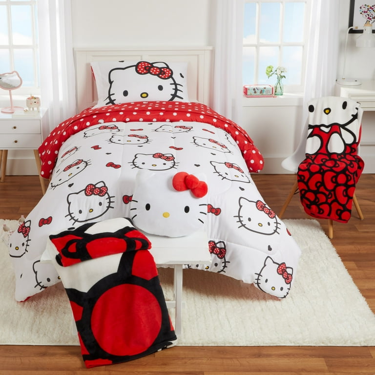 Sanrio Hello Kitty Kids Full Bedroom Set, Comforter Sheet with