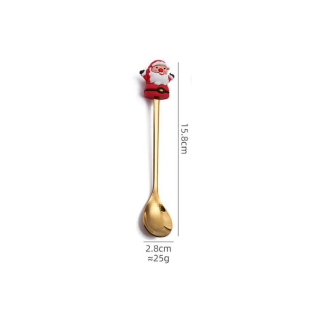 Árbol de Navidad Tenedor Cuchara Set Postre de dibujos animados Vajilla Caja de regalo (Estilo H) Likrtyny Libre de BPA