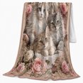 thumbnail image 2 of Victorian Rose Cats Floral Filigree Romantic Vintage Style, Cozy Pet Portrait Pattern, Warm Flannel Blanket for Living Room and Reading Nook, Cat Lovers Friendship Gift, Pet Lover Home Decor, 2 of 9