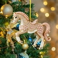 thumbnail image 3 of 1PC Horse Christmas Ornaments, Western & Equestrian Theme Acrylic Horse Decorations, Vintage Farm Animal Hanging Ornaments for Xmas Tree, Home Decor for Horse-Lovers, Women & Men (Beige), 3 of 6