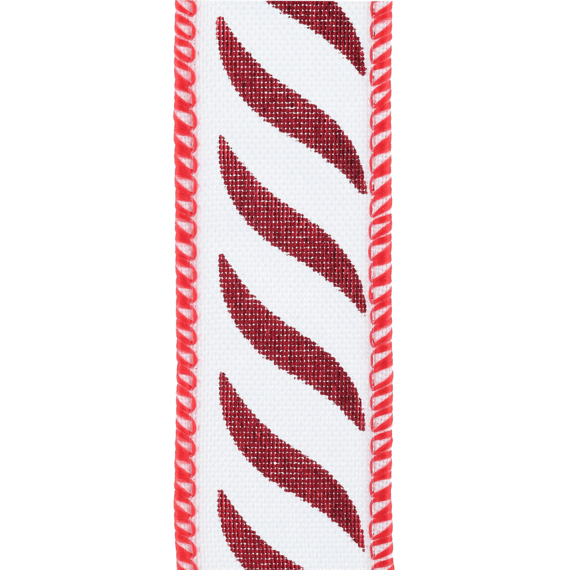 Red and White Wavy Striped Mini Christmas Ribbon, 1" x 12', by Holiday Time